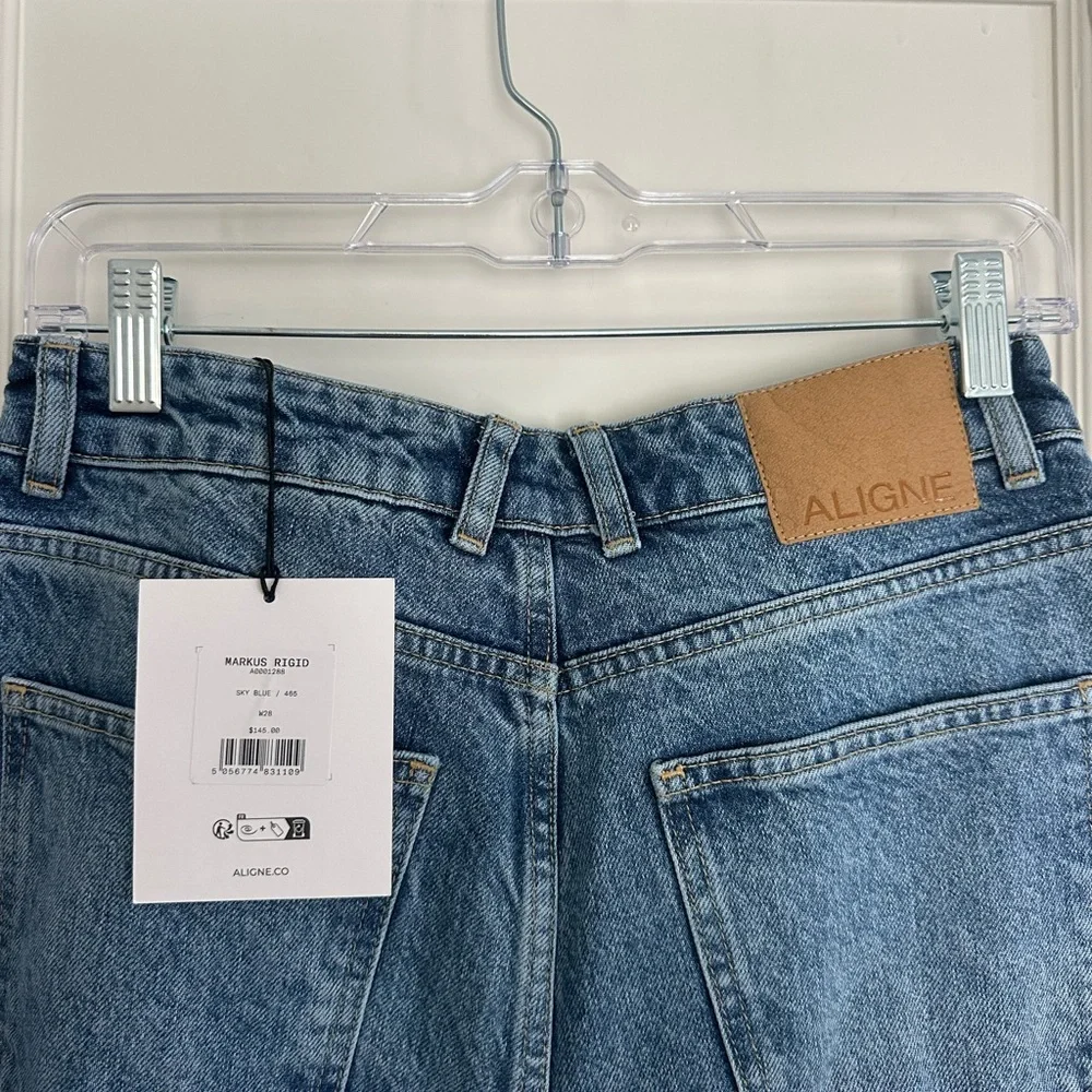 ALIGNE MID RISE RIGID BARREL JEANS - Picture 3 of 4
